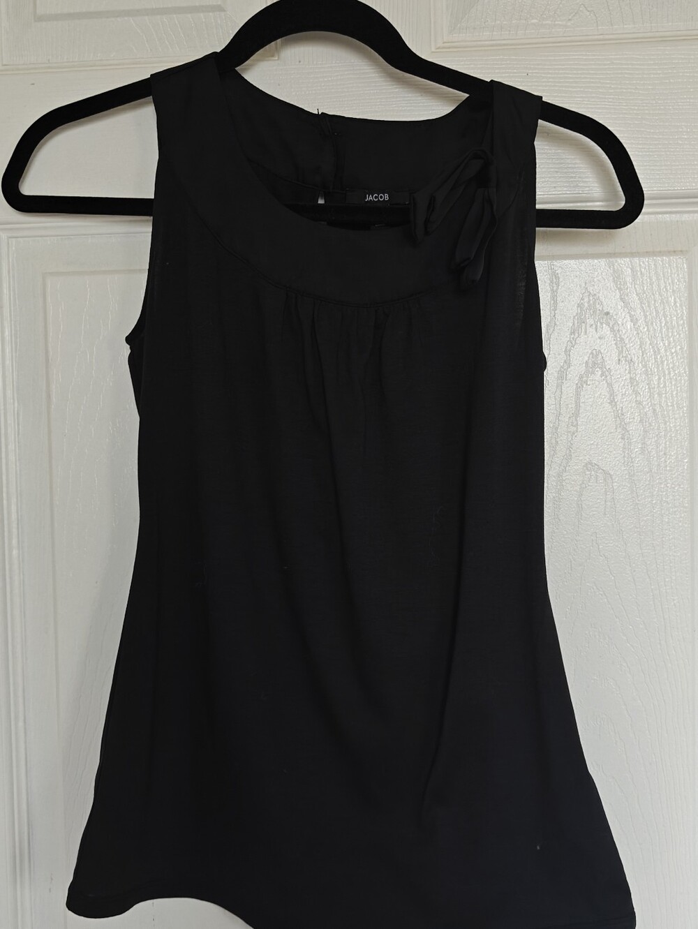 Jacob Black Sleeveless Scoop Neck Tank with Bow Detail